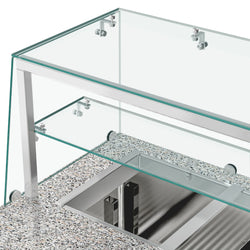 Stół chłodniczy sałatkowy PREMIUM - 1515mm - 390L - 2 drzwi - z nadstawką szklaną - do 4x GN 1/1