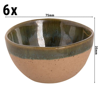 (6 sztuk) WISTERIA - Miska - Ø 7,5 cm - Zielony/beżowy - Prime Gastro