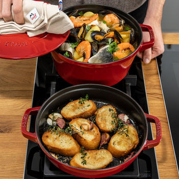 STAUB | STACKABLE SET - zestaw Garnków do gotowania - 2 szt - Ø 240mm - żeliwo - wiśniowa czerwień - Prime Gastro