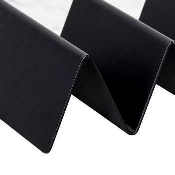 Stojak na taco ze stali nierdzewnej - czarny - z 2 półkami - Prime Gastro