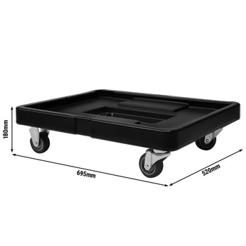 2x Skrzynia termoizolacyjna - ładowana od przodu - 58 litrów - dla 12x GN 1/1 - włącznie z wózkiem transportowym - Prime Gastro