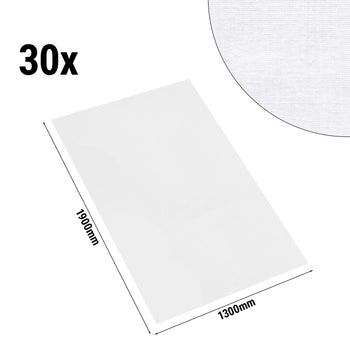 (30 sztuk) Damasceński Obrus na stół Tessin Atlas - 130 x 190 cm - biały - Prime Gastro