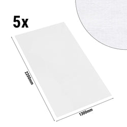 (5 sztuk) Damasceński Obrus na stół Tessin Atlas - 130 x 220 cm - biały