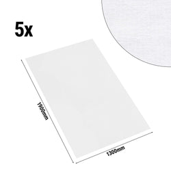 (5 sztuk) Damasceński Obrus na stół Tessin Atlas - 130 x 190 cm - biały