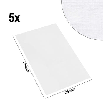 (5 sztuk) Damasceński Obrus na stół Tessin Atlas - 130 x 190 cm - biały - Prime Gastro