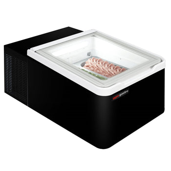 Stołowa witryna na lody - 460 mm - Statyczna - na 2x 5 litrowe pojemniki na lody - Pokrywa otwierana na stronę konsumenta - Prime Gastro