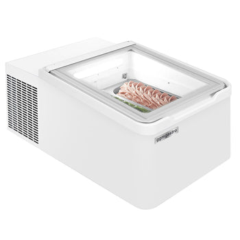 Stołowa witryna na lody - 460 mm - Statyczna - na 2x 5 litrowe pojemniki na lody - Pokrywa otwierana na stronę konsumenta - Prime Gastro