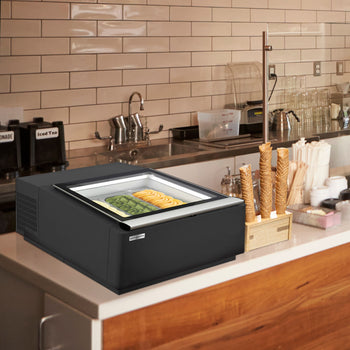 Witryna stołowa na lody - 670 mm - Statyczna - na 3 pojemniki 5 L - Pokrywa otwierana na stronę serwisową - Prime Gastro