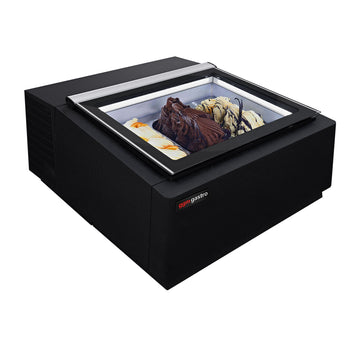 Stołowa witryna na lody - 670 mm - Statyczna - na 3 pojemniki 5 L - Pokrywa otwierana na stronę klienta - Prime Gastro