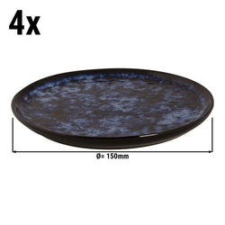 (4 sztuki) BAMA BLUE - Płaski talerz - Ø 150mm - Niebieski