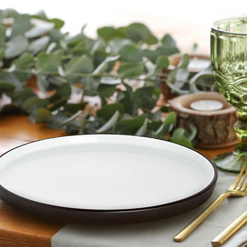 (6 sztuk) COSMIC - Płaski talerz - Ø 250 mm - Biały / Czarny - Prime Gastro