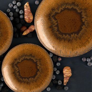 (6 sztuk) CECIL - Płaski talerz - Ø 21 cm - Brązowy - Prime Gastro