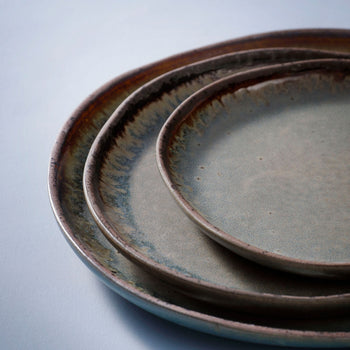 (6 sztuk) DAVIDE - Płaski talerz - Ø 17 cm - Brązowy - Prime Gastro