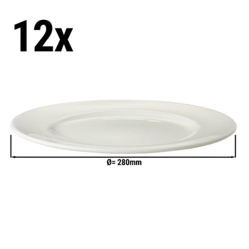 (12 szt.) LUX - Talerz płaski Maastricht - Ø 28 cm - kość słoniowa - Prime Gastro