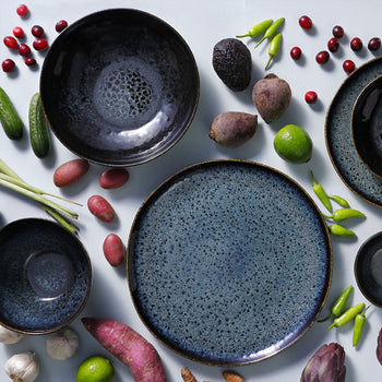 (6 sztuk) ECCENTRIC - Płaski talerz - Ø 280 mm - Niebieski benzynowy - Prime Gastro