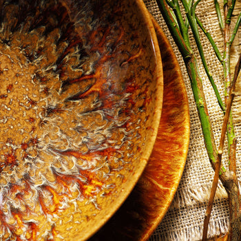 (6 sztuk) RUSTIQUE - Płaski talerz - Ø 22 cm - Brązowy - Prime Gastro