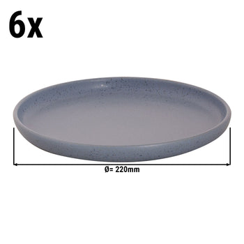 (6 sztuk) SANDY LOAM - Płaski talerz - Ø 22 cm - Niebieski - Prime Gastro