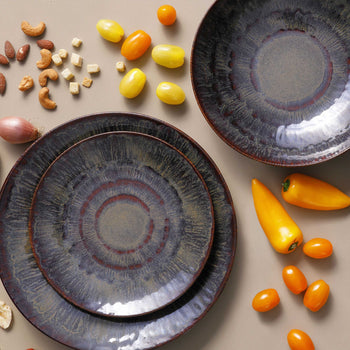 (6 sztuk) Vittoria - Płaski talerz - Ø 21 cm - Brązowy - Prime Gastro