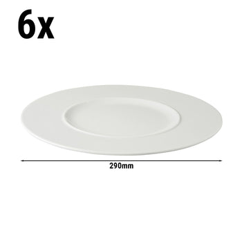 (6 sztuk) WHITE DELIGHT - Płaski talerz - Ø 290 mm - Biały - Prime Gastro