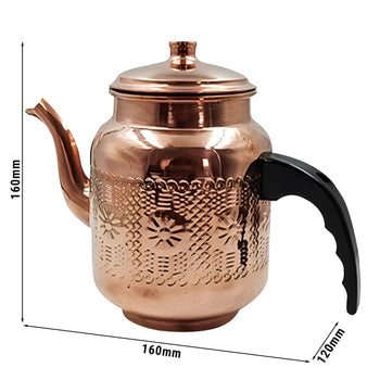 Czajniczek miedziany do herbaty - 1 litr - z pokrywką - Prime Gastro