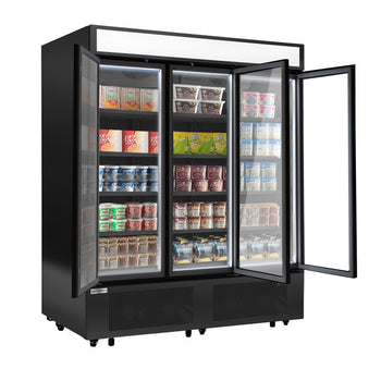 Zamrażarka - 1600 mm - od -18 do -23 °C - z izolowanymi szklanymi drzwiami - 4 półki - Prime Gastro