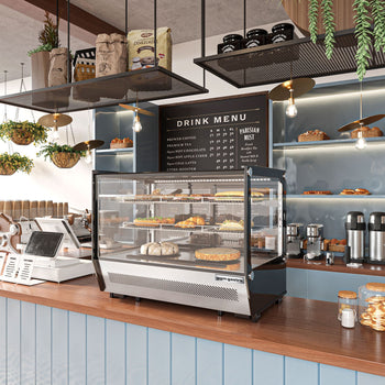 Witryna chłodnicza stołowa - 160 litrów - 880 mm - kwadratowa - z 2 półkami - Prime Gastro