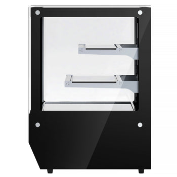 Witryna chłodnicza stołowa - 160 litrów - 900 mm - z 2 szklanymi półkami - kwadratowa - czarna - Prime Gastro