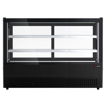 Witryna chłodnicza stołowa - 160 litrów - 900 mm - z 2 szklanymi półkami - kwadratowa - czarna - Prime Gastro