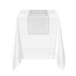 (90 sztuk) Damasceński bieżnik Tessin Atlas - 40 x 130 cm - biały