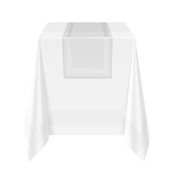 (90 sztuk) Damasceński bieżnik Tessin Atlas - 40 x 130 cm - biały - Prime Gastro