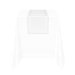 (15 sztuk) Damasceński bieżnik Tessin Atlas - 40 x 130 cm - biały