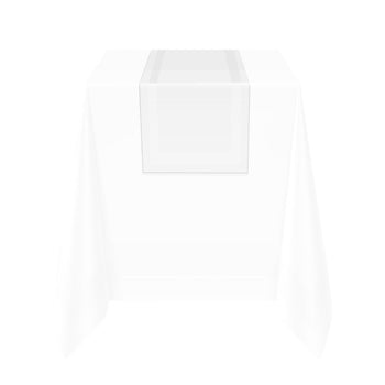 (15 sztuk) Damasceński bieżnik Tessin Atlas - 40 x 130 cm - biały - Prime Gastro