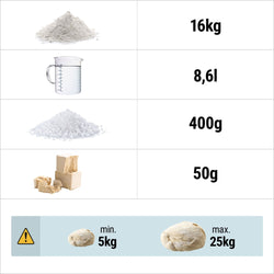 Miesiarka spiralna do ciasta - 33L / 25kg - 2 prędkości - z wyjmowaną dzieżą - z timerem - z podnoszoną głowicą - do ciast ciężkich - 400V