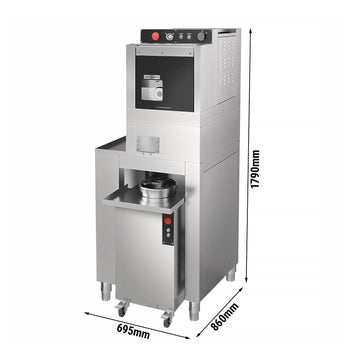 Porcjoner ciasta włącznie z zaokrąglaczem ciasta & ramą podstawy - Zakres wagowy: ~50-300g - Prime Gastro