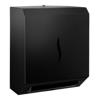 Dozownik ręczników papierowych z czujnikiem - do rolek materiałowych - stal nierdzewna - czarny - Prime Gastro