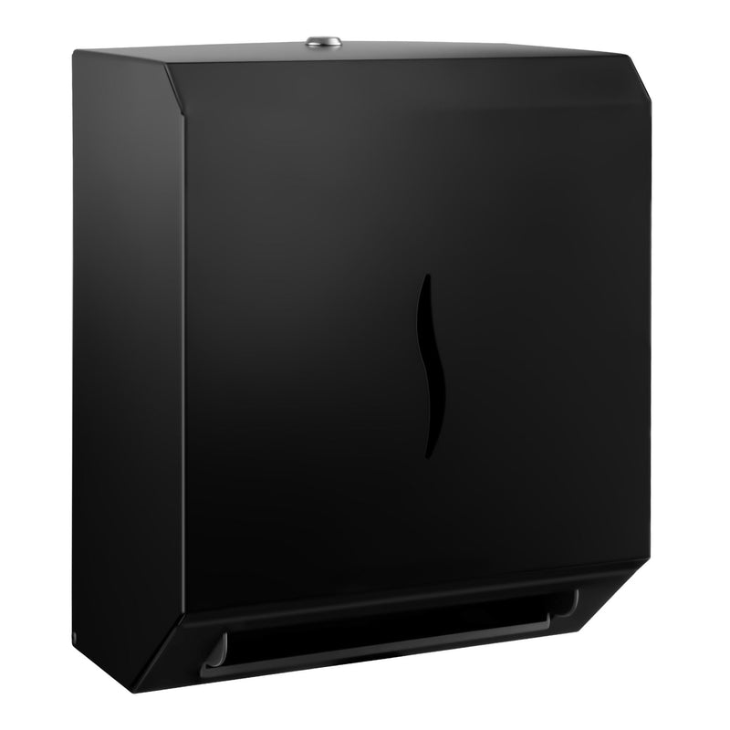 Dozownik ręczników papierowych z czujnikiem - do rolek materiałowych - stal nierdzewna - czarny