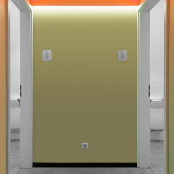 AIR-WOLF | Tabliczka na drzwi "Mężczyźni" - samoprzylepna - stal nierdzewna - Prime Gastro