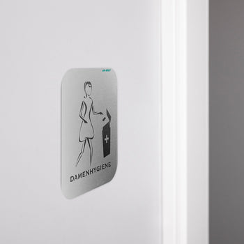AIR-WOLF | Tabliczka na drzwi "Higiena kobieca" - samoprzylepna - stal nierdzewna - Prime Gastro