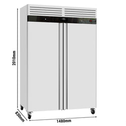 Zamrażarka ze stali nierdzewnej ECO - GN 2/1 - 1400 litrów - z 2 drzwiami ze stali nierdzewnej - wnętrze drzwi wykonane z tworzywa sztucznego
