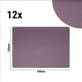 (12 sztuk) Podkładka na stół James - w eleganckim wyglądzie skóry - 33 x 46 cm - Oberżyna - Prime Gastro