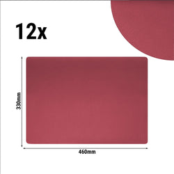 (12 sztuk) Podkładka na stół James - w eleganckim wyglądzie skóry - 33 x 46 cm - Burgund
