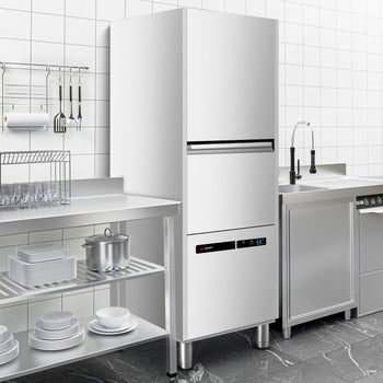 Dwuścienna zmywarka do garnków - cyfrowa - 16,7 kW - z detergentem & pompą spustową - Prime Gastro