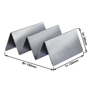 Stojak na taco/kanapki - 120x150mm - chrom - Prime Gastro
