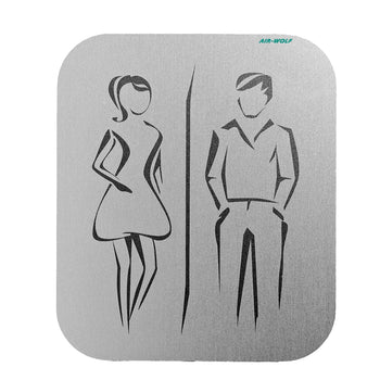 AIR-WOLF | Tabliczka na drzwi "Toaleta" - samoprzylepna - stal nierdzewna - Prime Gastro