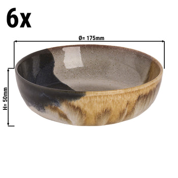 (6 sztuk) AQUAREL - Talerz głęboki - Ø 17,5 cm - Beżowy/Niebieski - Prime Gastro