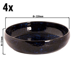 (4 sztuki) BAMA BLUE - Talerz głęboki - Ø 220 mm - Niebieski