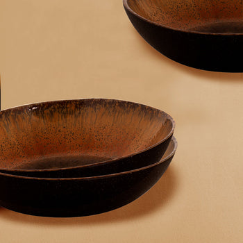 (4 sztuki) CECIL - Talerz głęboki - Ø 21 cm - Brązowy - Prime Gastro