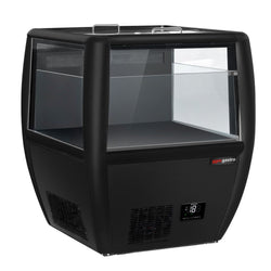 Wyspa mroźnicza - Czarny - 772x833mm - 87l - Szklana pokrywa przesuwna