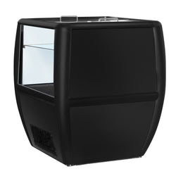 Wyspa mroźnicza - Czarny - 772x833mm - 87l - Szklana pokrywa przesuwna