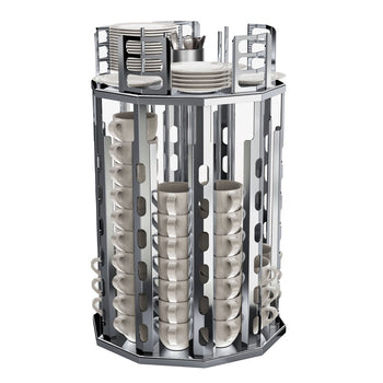 Dozownik filiżanek-/ & spodków - obrotowy - chromowany - Prime Gastro